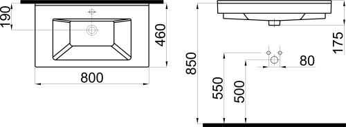 Мебельная раковина STWORKI 80 K0201-3805 в Черкесске