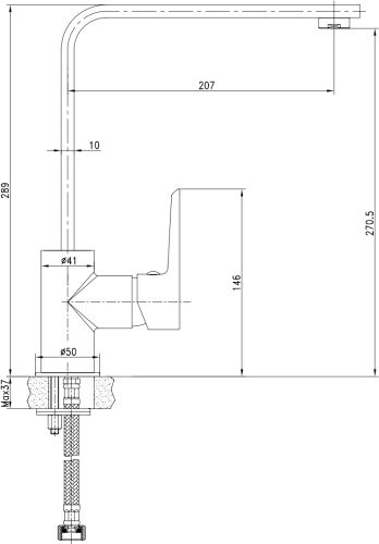 Смеситель для кухни STWORKI HDA3338XH в Черкесске